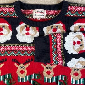 Christmas Sweater Santa Reindeer Crew Neck Ugly Sweater Party Women's XXXL